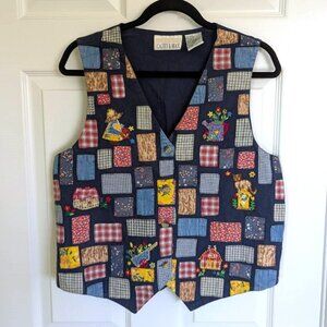 Vintage Casey & Max Cottagecore Patchwork Vest size M